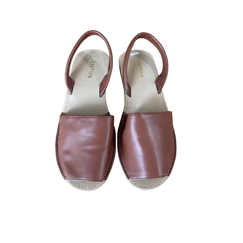Kenneth Cole Reaction Womens Brown Slingback Open Toe Slide Sandals Size 8.5